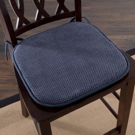 Hastings Home Memory Foam Chair Cushion for Dining Room, Kitchen, Outdoor Patio and Desk Chairs, Nonslip Back, Navy 647062TYC